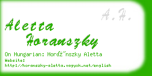 aletta horanszky business card